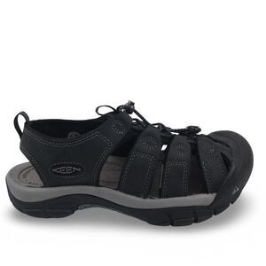 Keen Men's US 9.5 Newport Closed Toe Leather Sandals, Black/Steel Grey NWOB